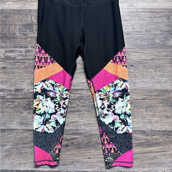 Reebok Colorful Patterned Floral Leggings - Picture 1 of 9